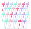 16oz Acrylic Color Straw & Lid Snow Globe Tumblers