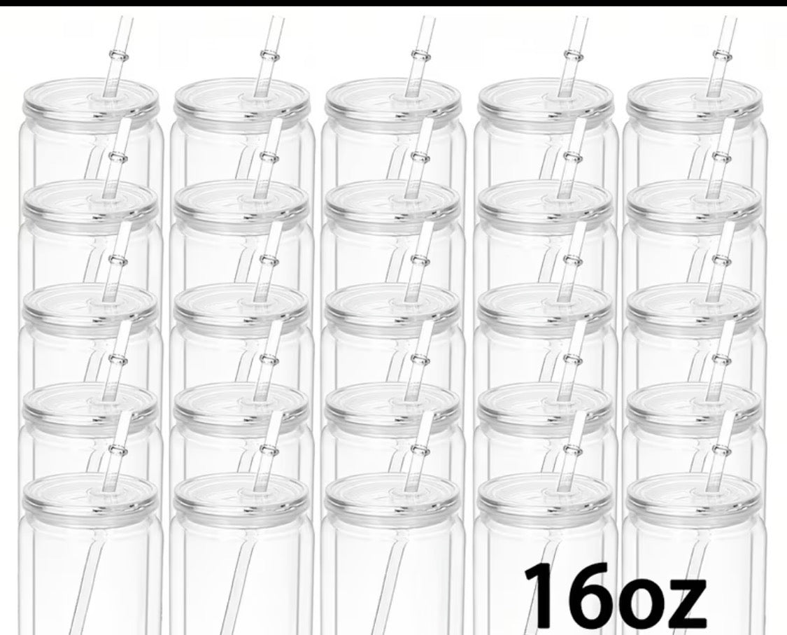 16oz Clear Acrylic Snow Globe Cups